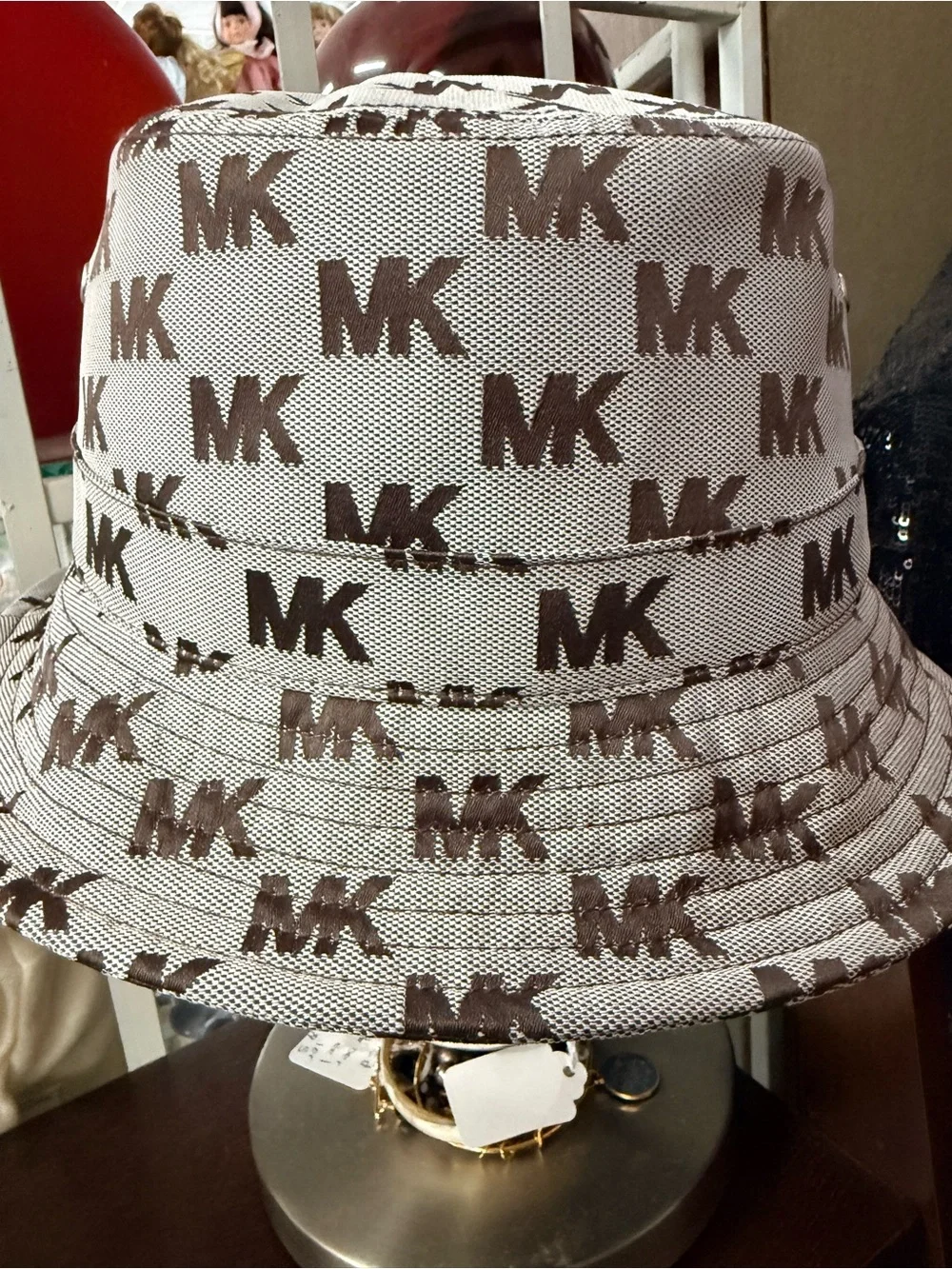 Michael Kors Jacquard Chocolate and Gray Bucket Hat
